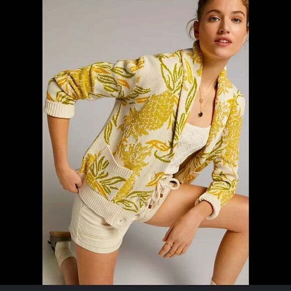 Anthropologie Sweaters - Maeve Pineapple cardigan